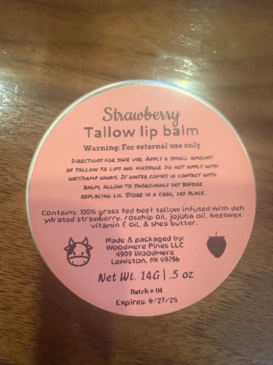 Strawberry tallow lip balm