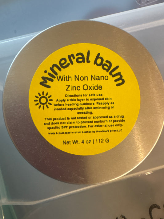 Mineral Tallow balm w/non nano zinc oxide.