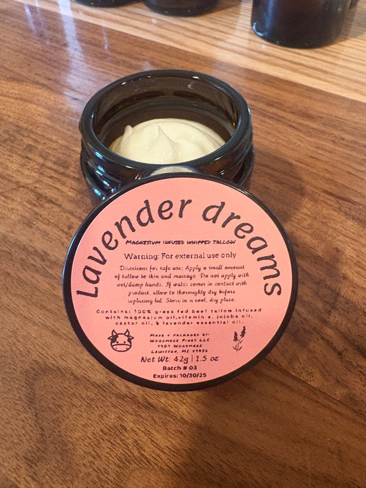 "Lavender Dreams" magnesium infused whipped tallow.